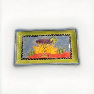 Ambiance Collections Handpainted Ceramic Party Margarita Serving Tray